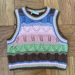 Zara Multicolored Sweater Vest